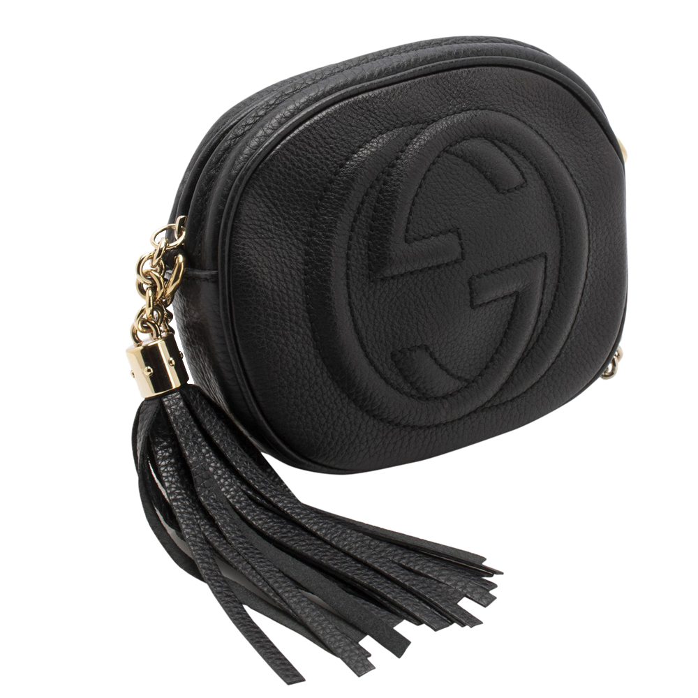 

Gucci Black Leather Mini Soho Chain Shoulder Bag