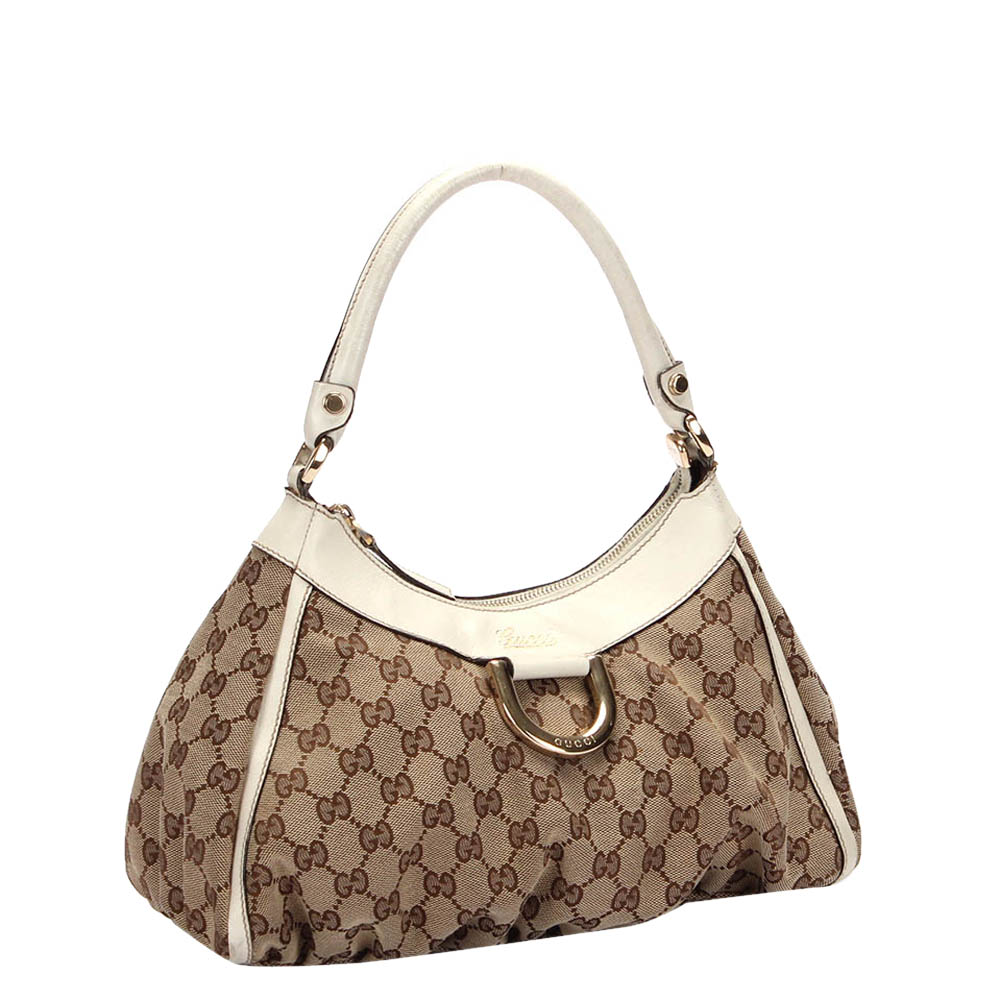 

Gucci Brown GG Canvas Leather Abbey D-Ring Shoulder Bag