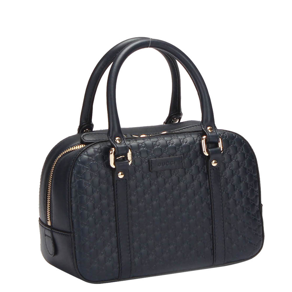 

Gucci Blue Leather Microguccissima Shoulder Bag