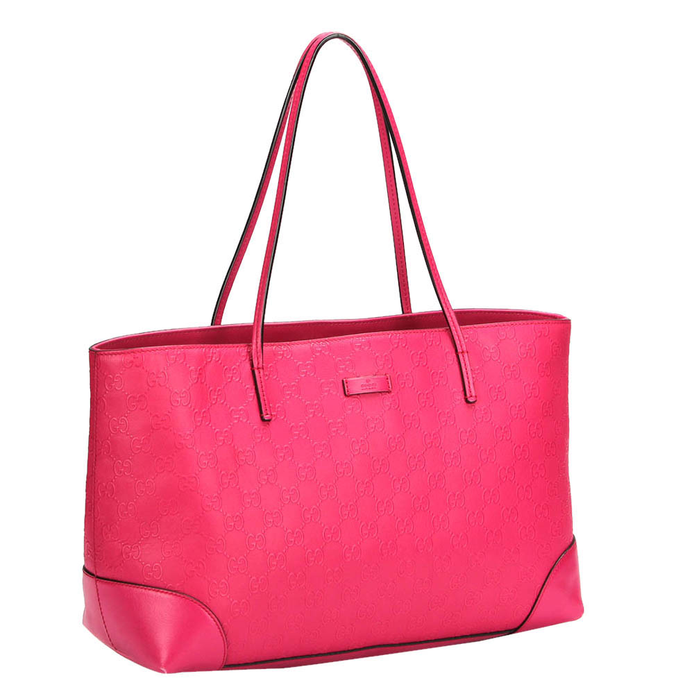 

Gucci Pink Leather GG Bright Tote Bag