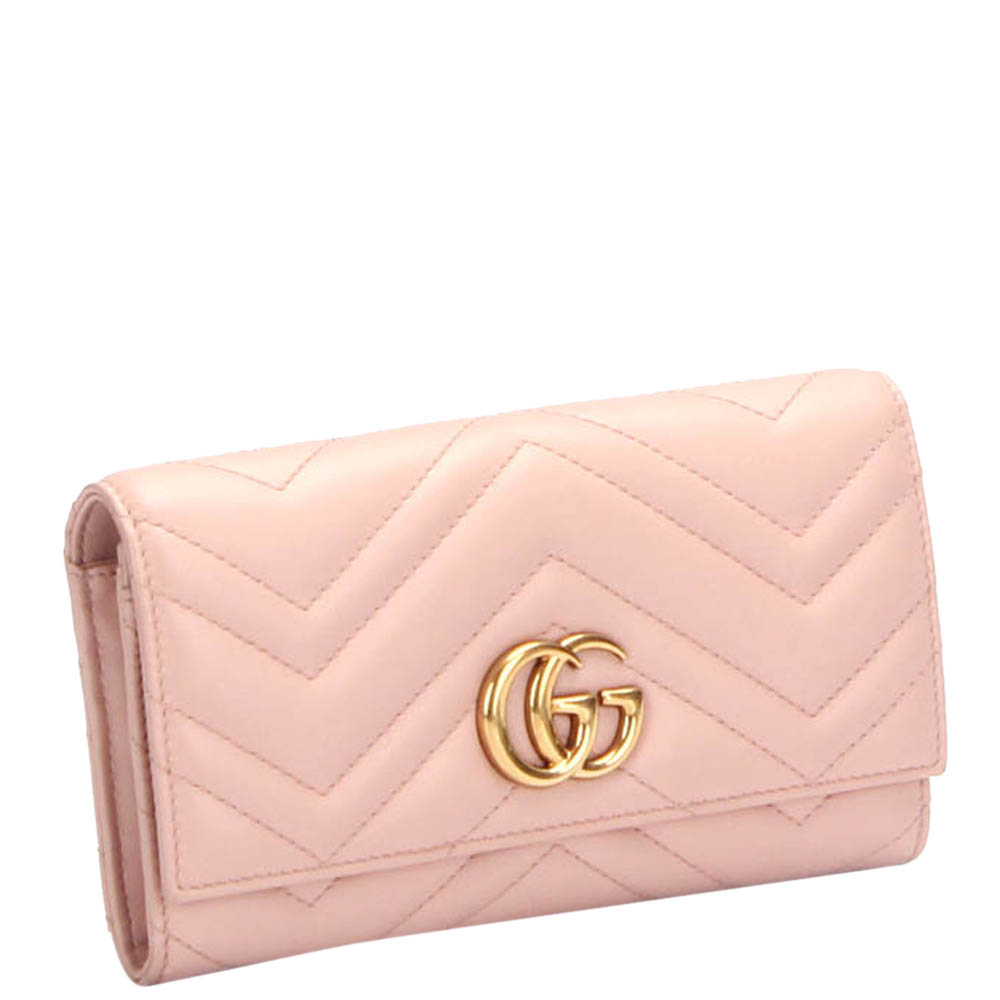 

Gucci Pink GG Marmont Leather Continental Wallet