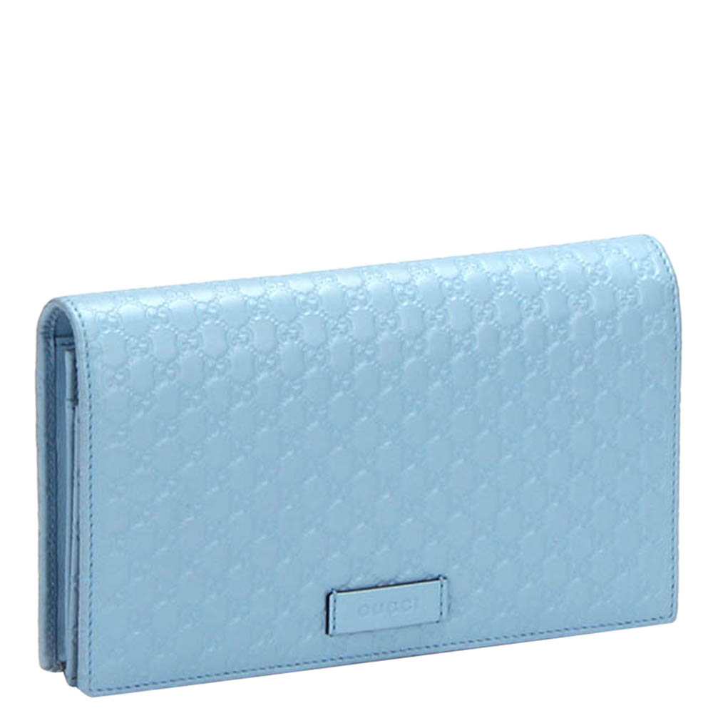 

Gucci Blue Microguccissima Leather Wallet On Strap Bag