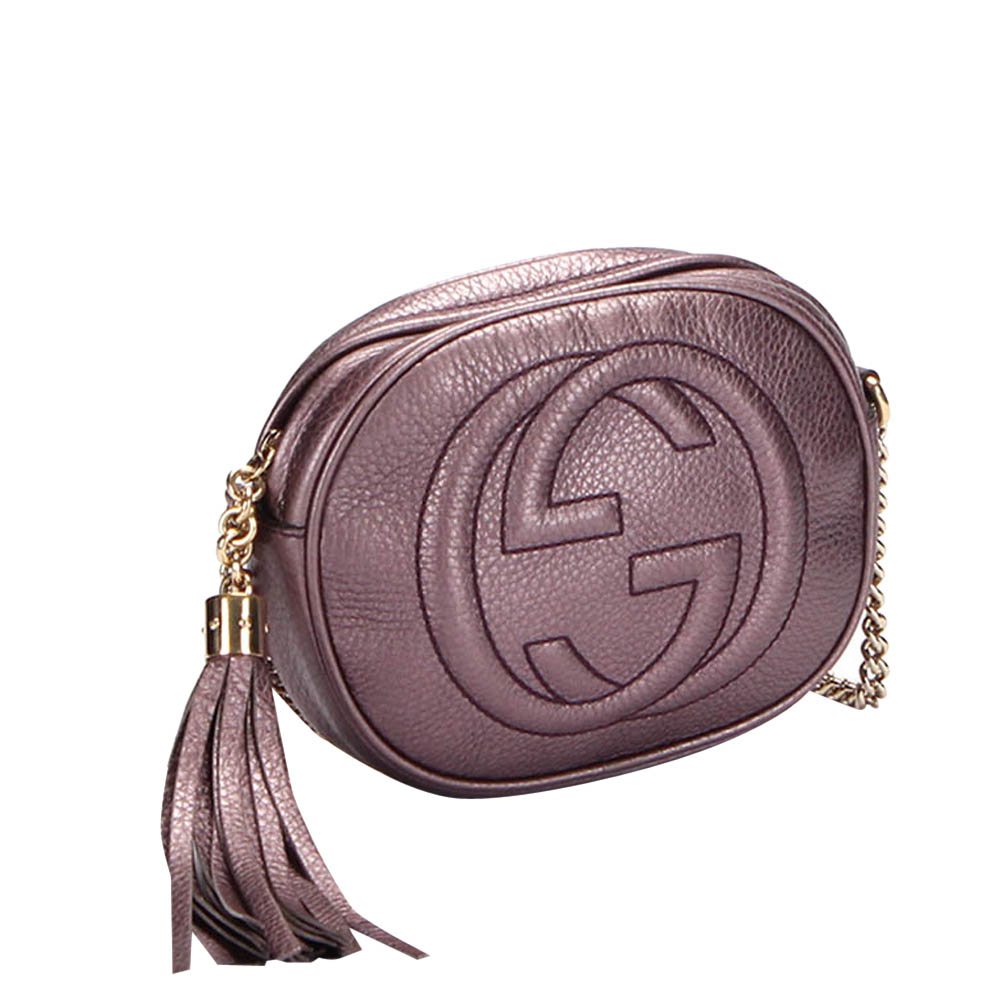 

Gucci Purple Leather Mini Soho Crossbody Bag