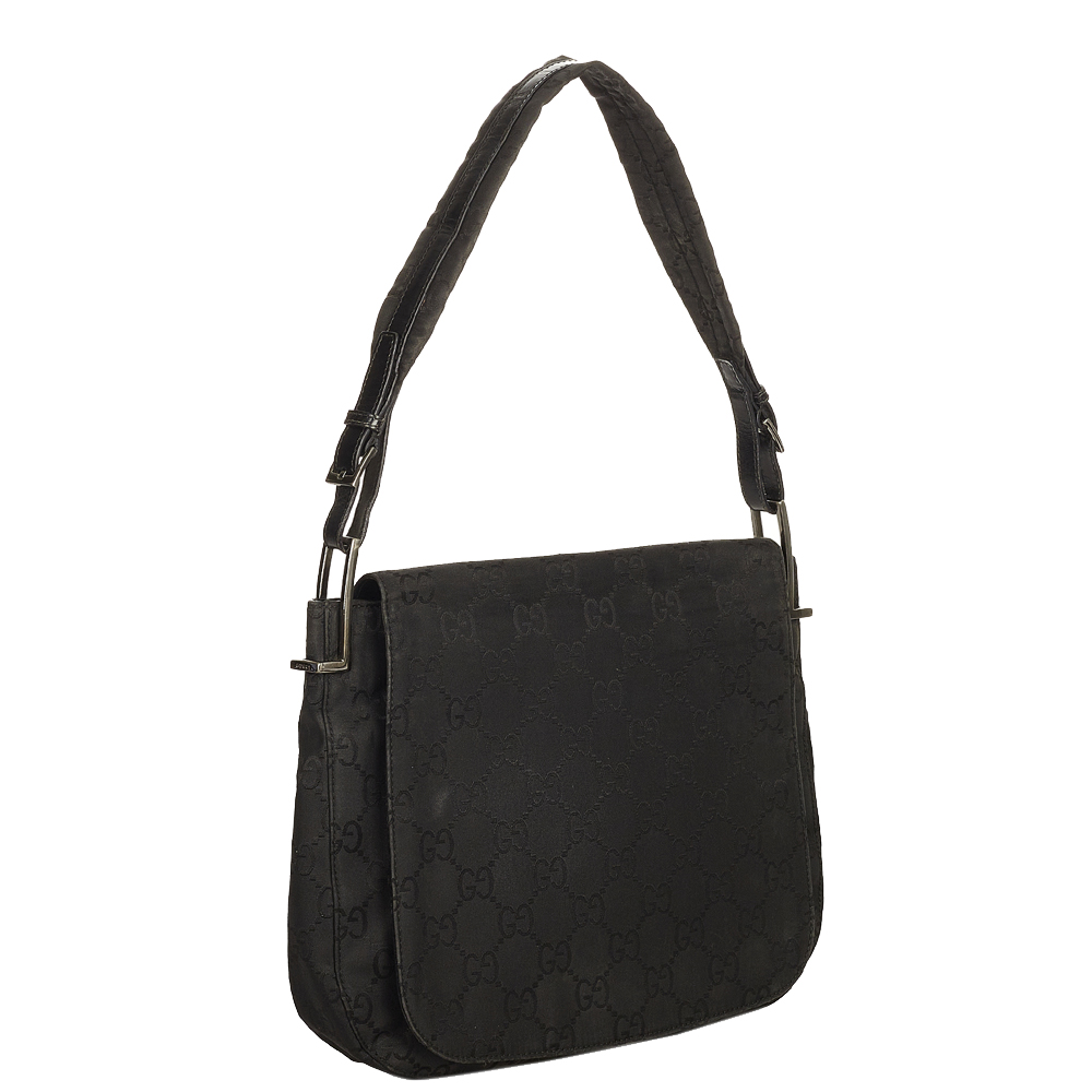 

Gucci Black GG Canvas Shoulder Bag