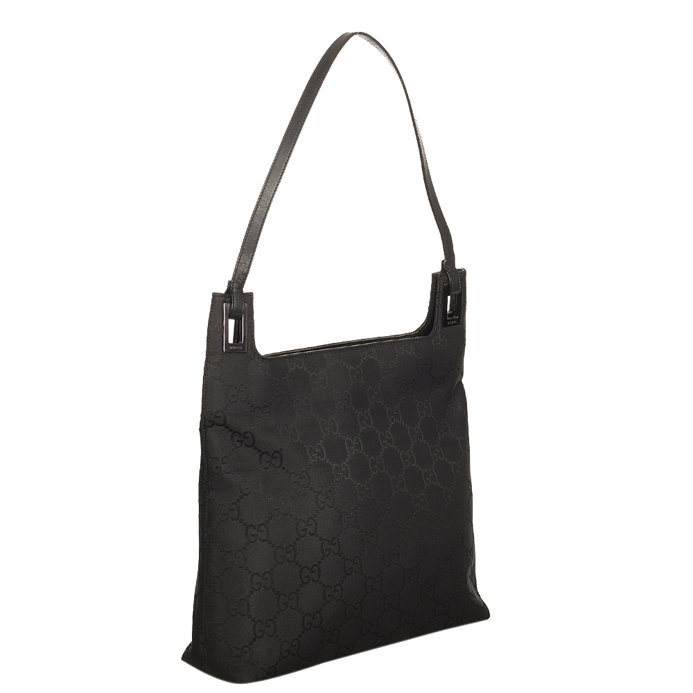 

Gucci Black GG Canvas Shoulder Bag