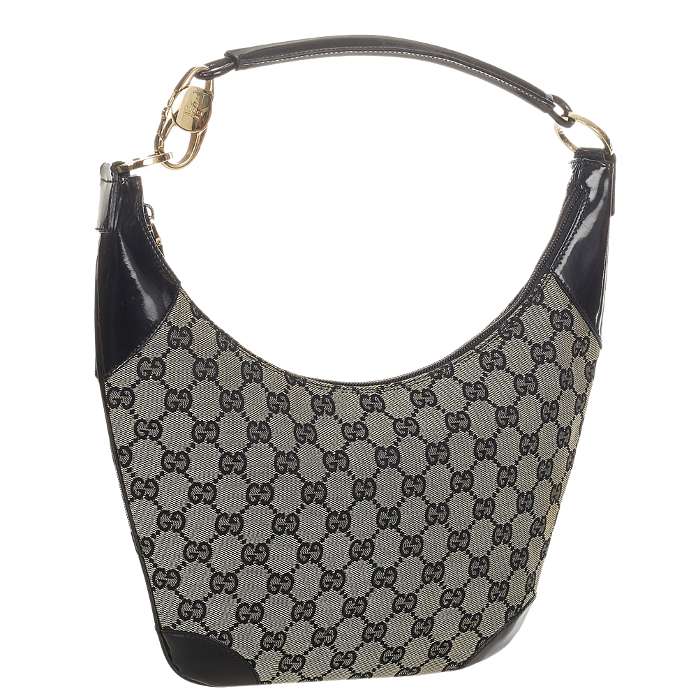 

Gucci Grey/Black GG Canvas Hobo Bag
