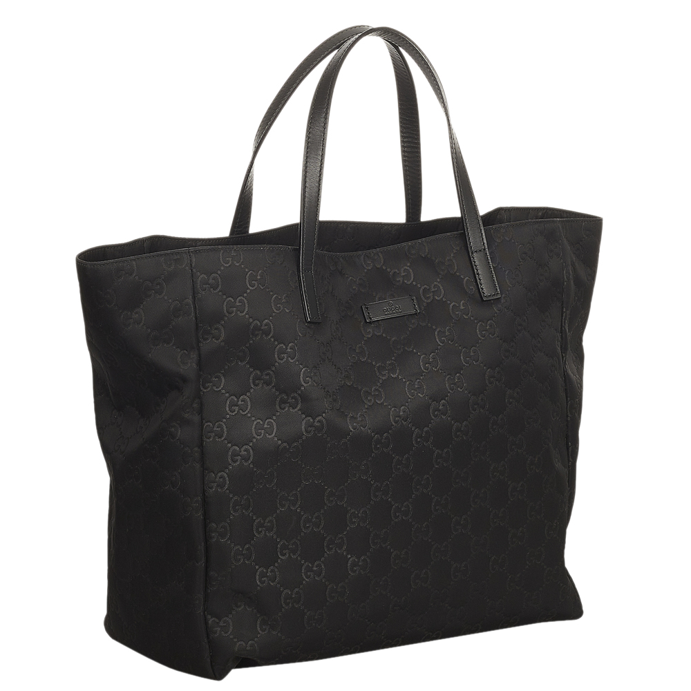 

Gucci Black GG Canvas Tote Bag