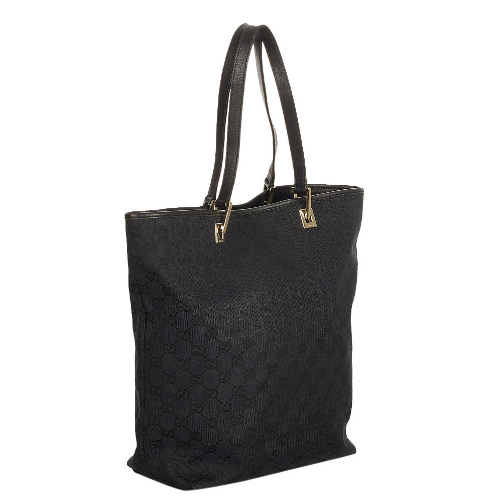 

Gucci Black GG Canvas Tote Bag