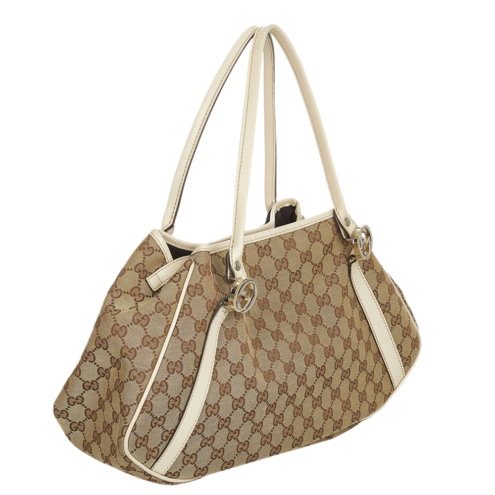 

Gucci Brown/Beige GG Canvas Twin Tote Bag