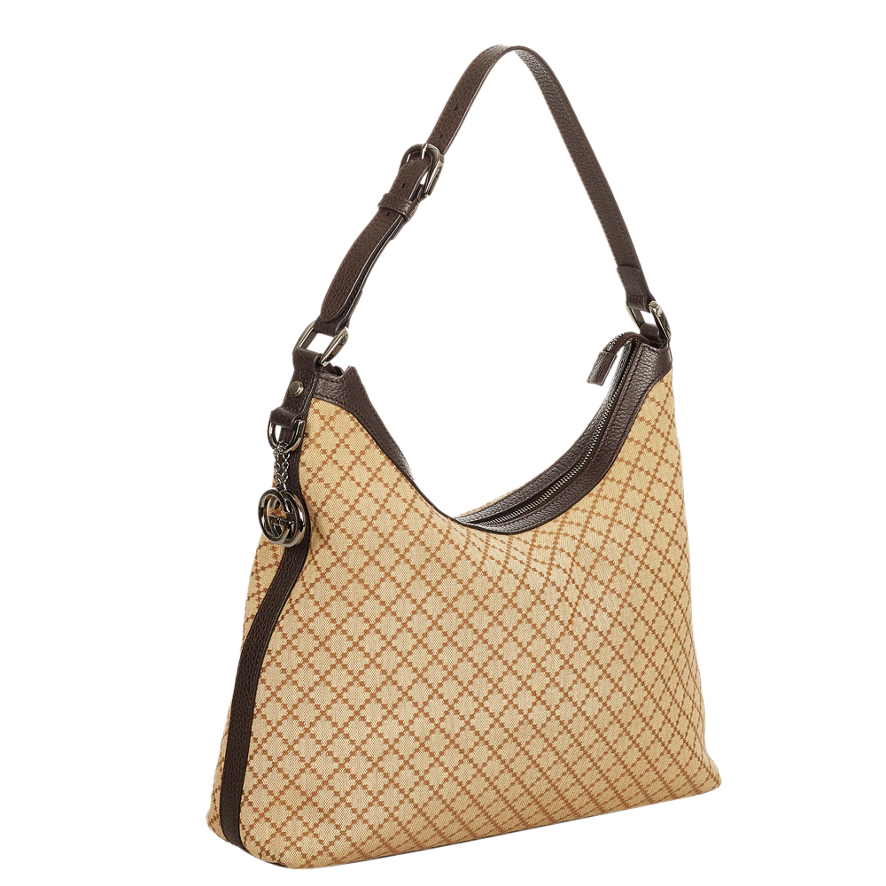 

Gucci Beige/Brown Diamante Canvas Charmy Shoulder Bag