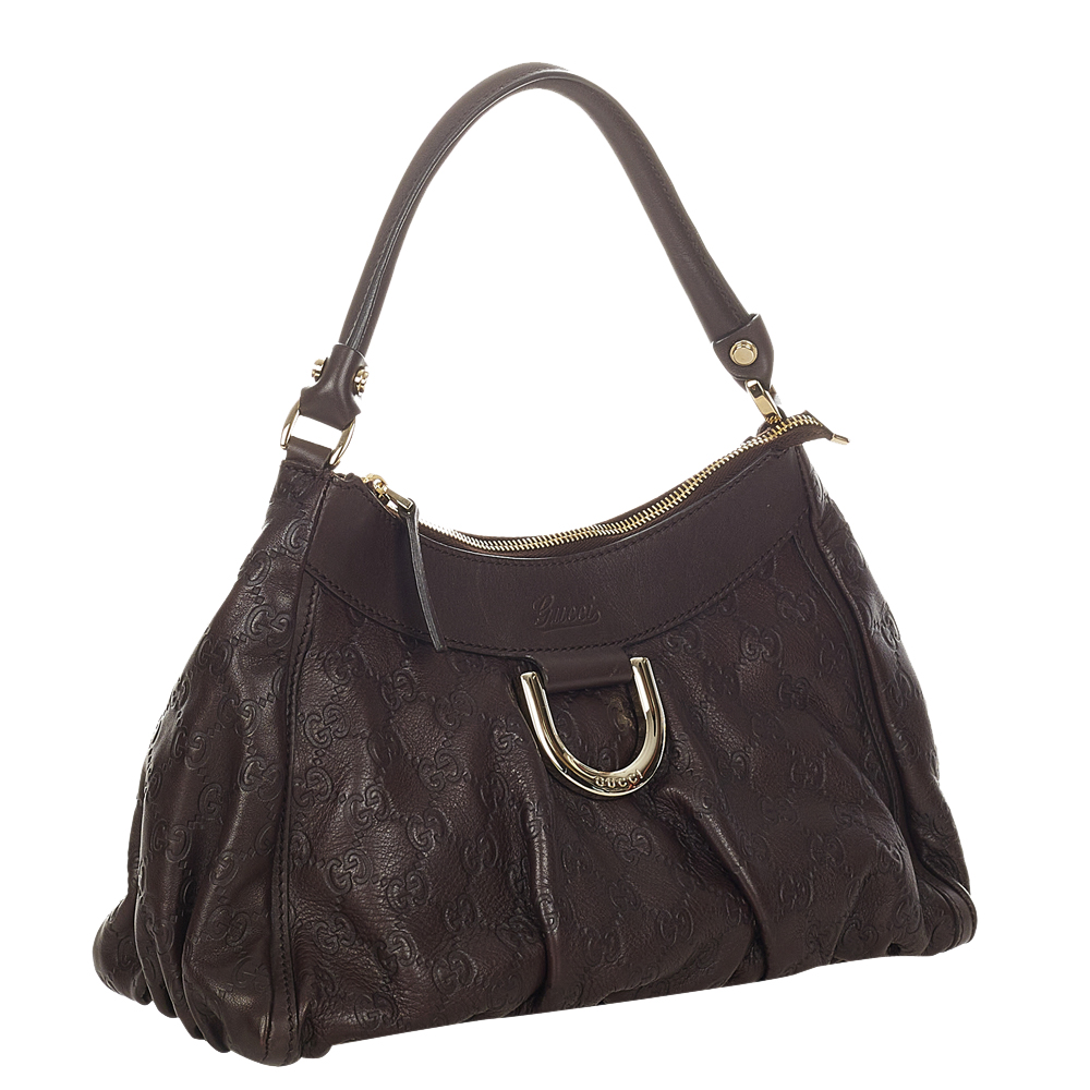 

Gucci Brown Leather Abbey D-Ring Hobo Bag