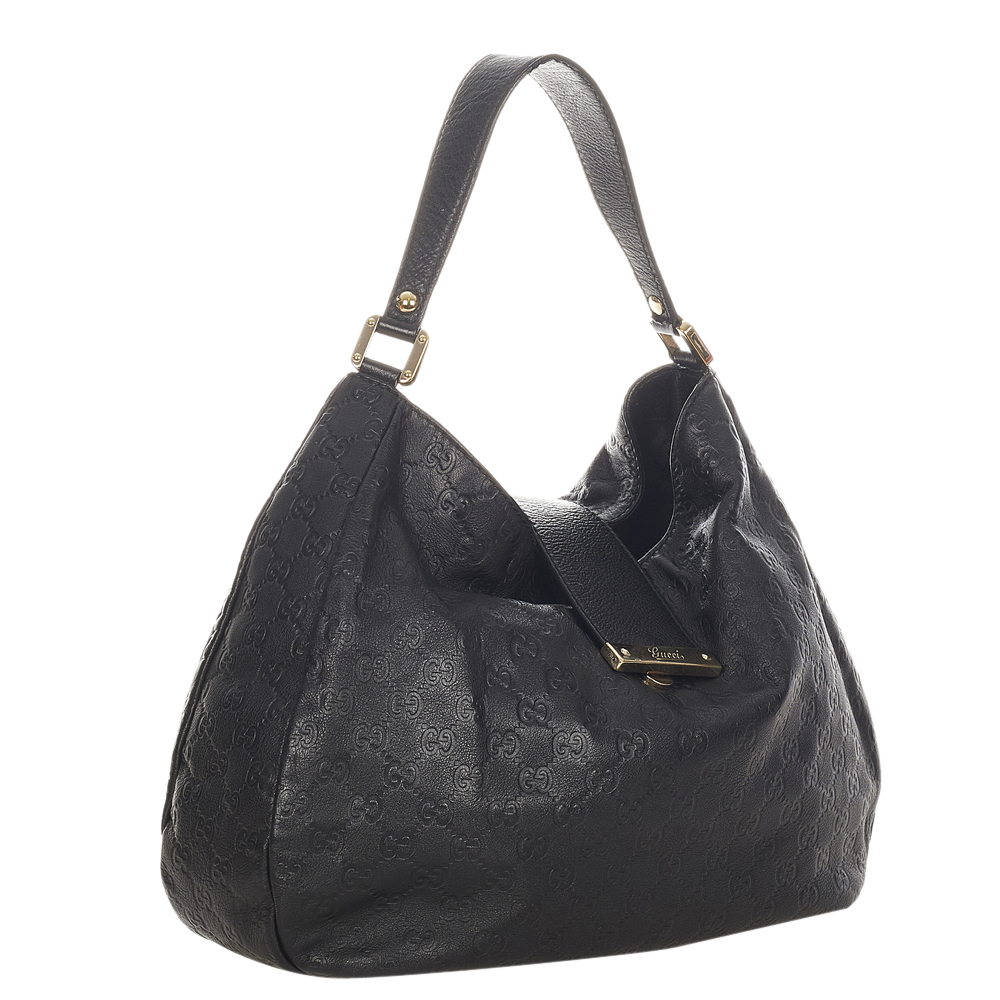 

Gucci Black Guccissima Leather Hobo Bag