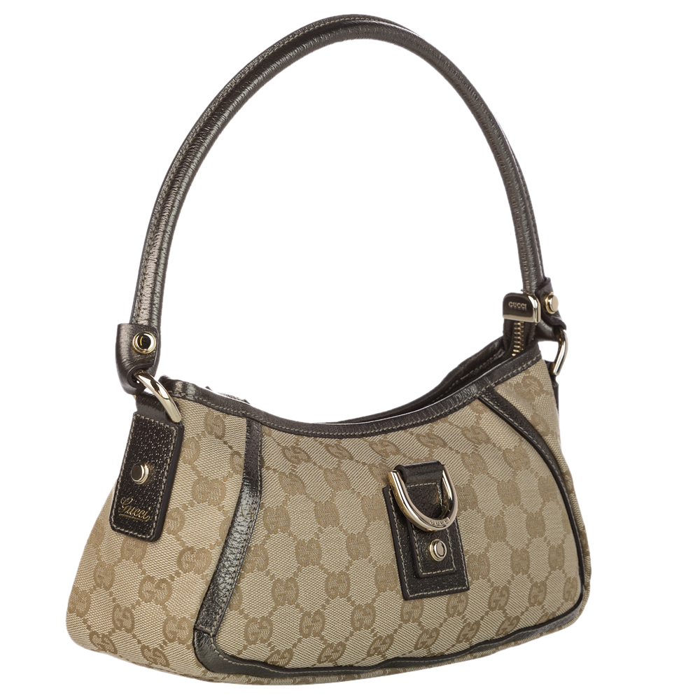 

Gucci Brown/Beige Canvas Fabric Abbey D-Ring Shoulder Bag