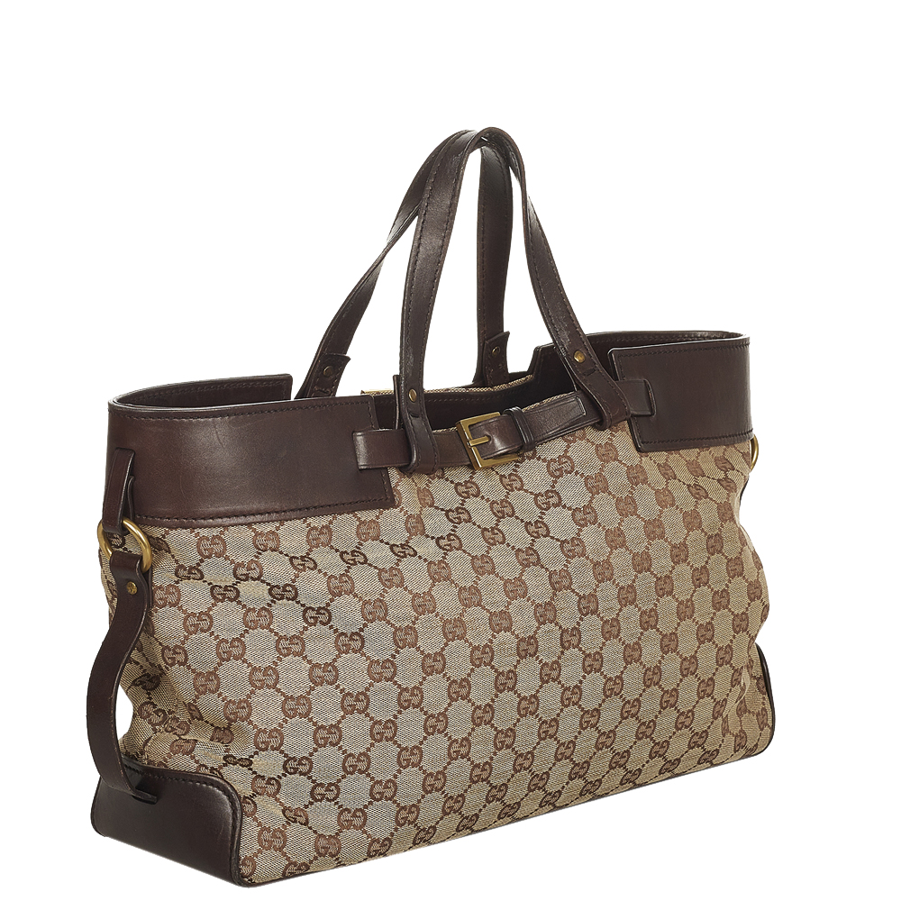 

Gucci Brown GG Canvas Tote Bag, Beige