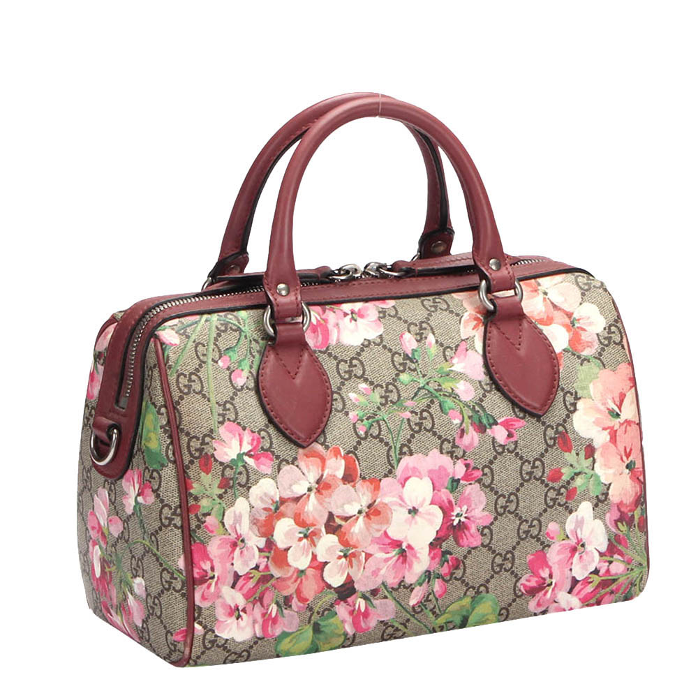 

Gucci Multi Coated Canvas GG Supreme Blooms Small Top Handle Bag, Multicolor