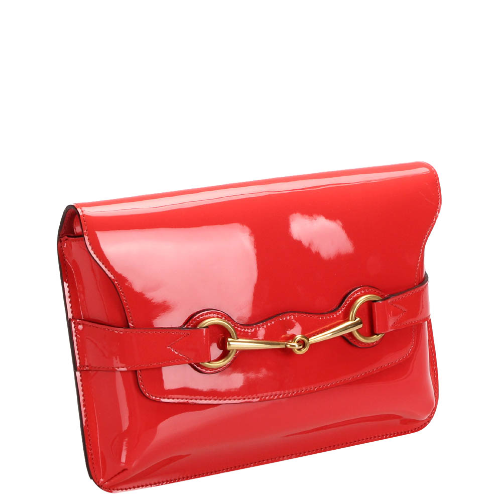 

Gucci Red Patent Leather Bright Bit Shoulder Bag