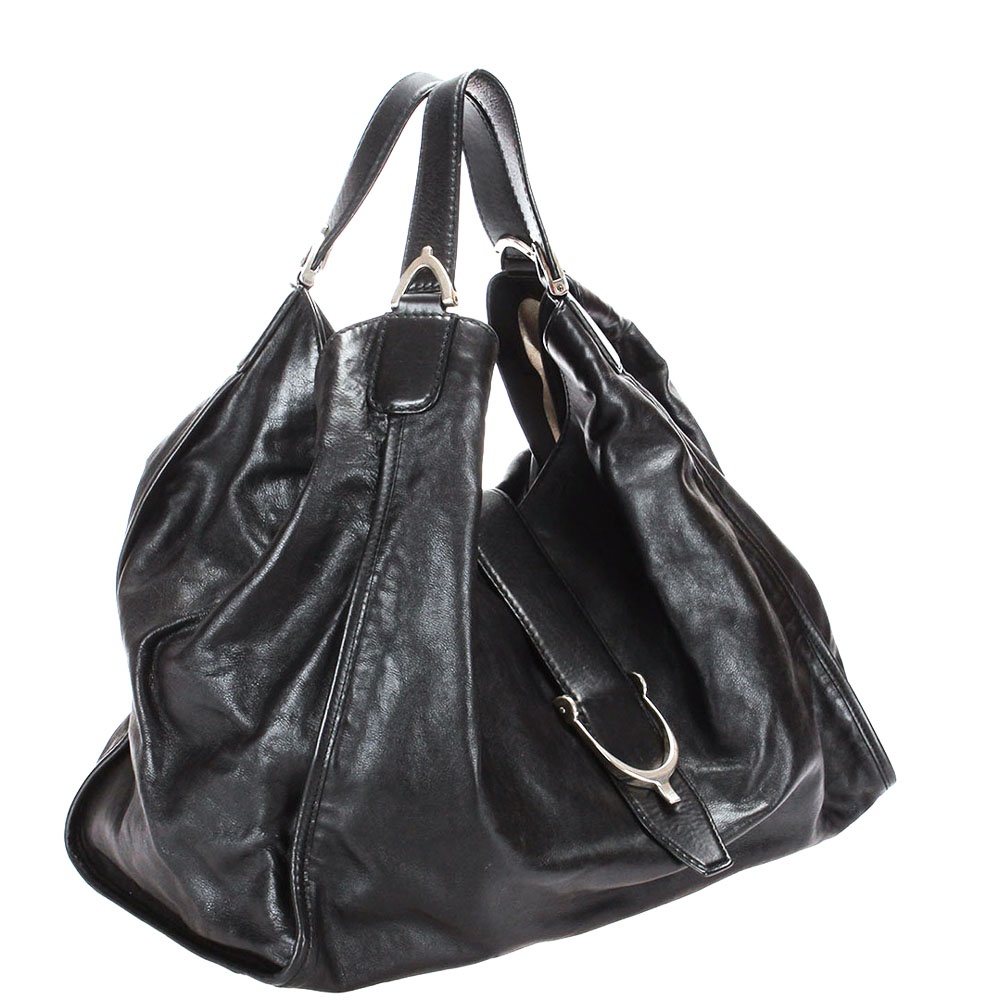

Gucci Black Leather Stirrup Large Shoulder Bag