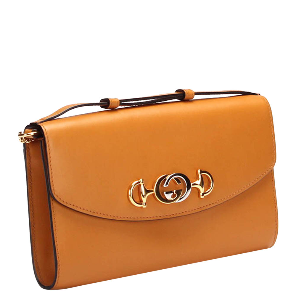 

Gucci Orange Calfskin Leather Zumi Small Shoulder Bag