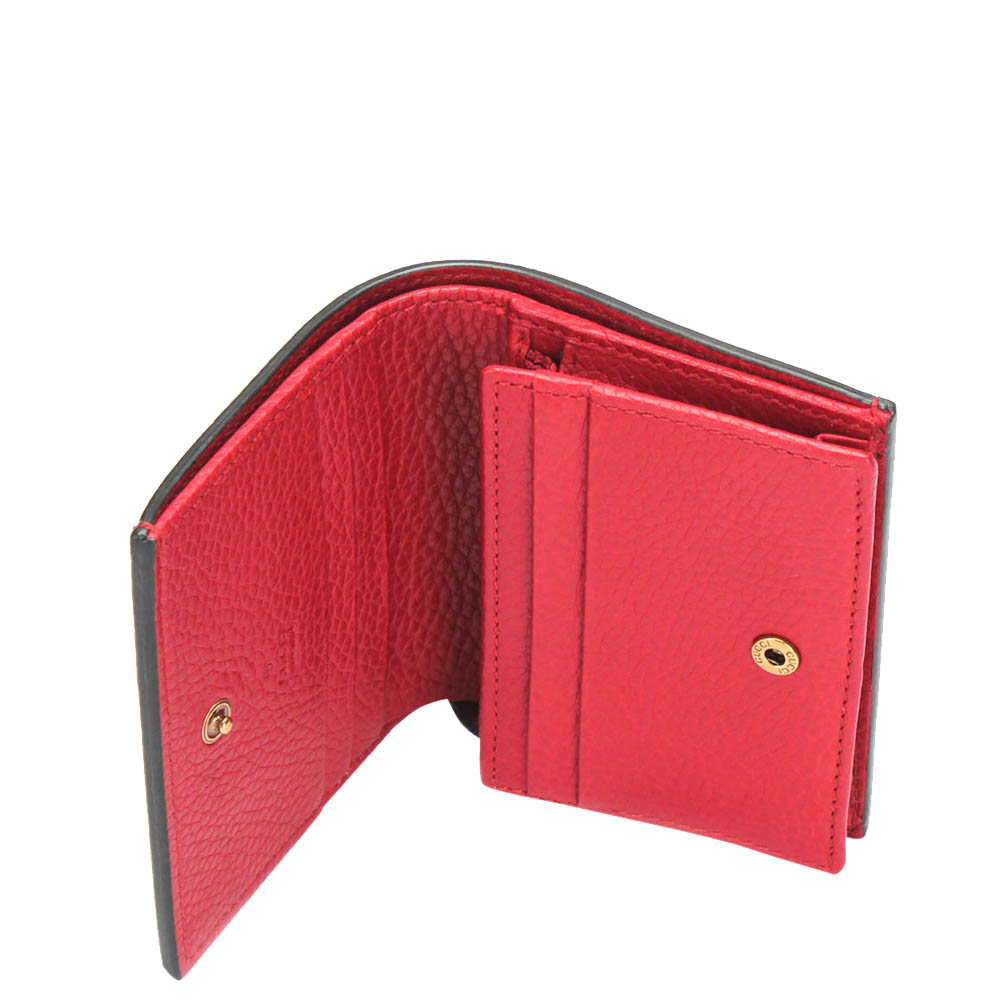 

Gucci Red Calfskin Leather L'aveugle Par Amour Leather Small Wallet