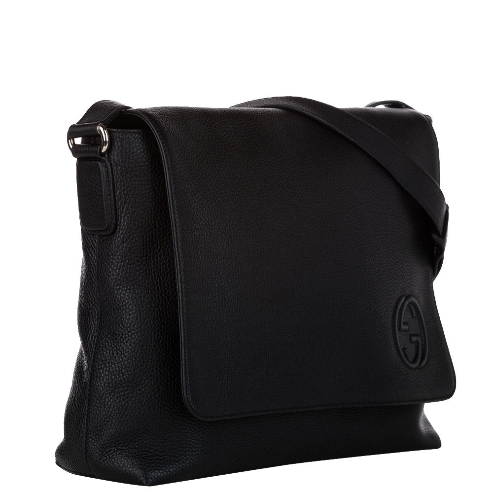 

Gucci Black Leather Interlocking G Crossbody Bag