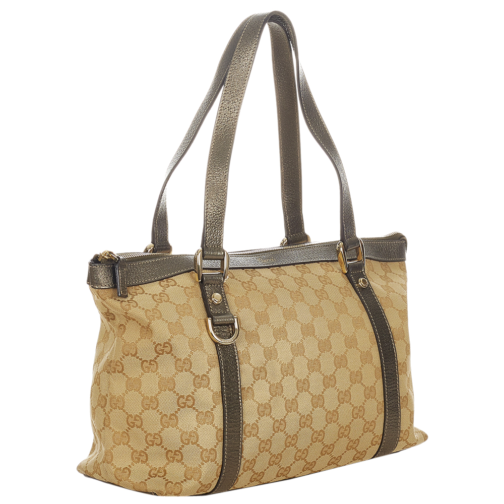 

Gucci Brown/Beige GG Canvas Fabric Abbey Tote Bag