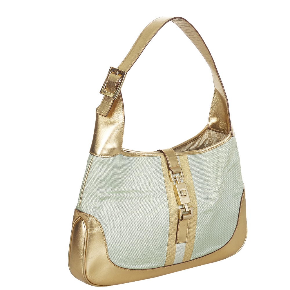 

Gucci Blue Canvas Fabric Jackie Web Shoulder Bag