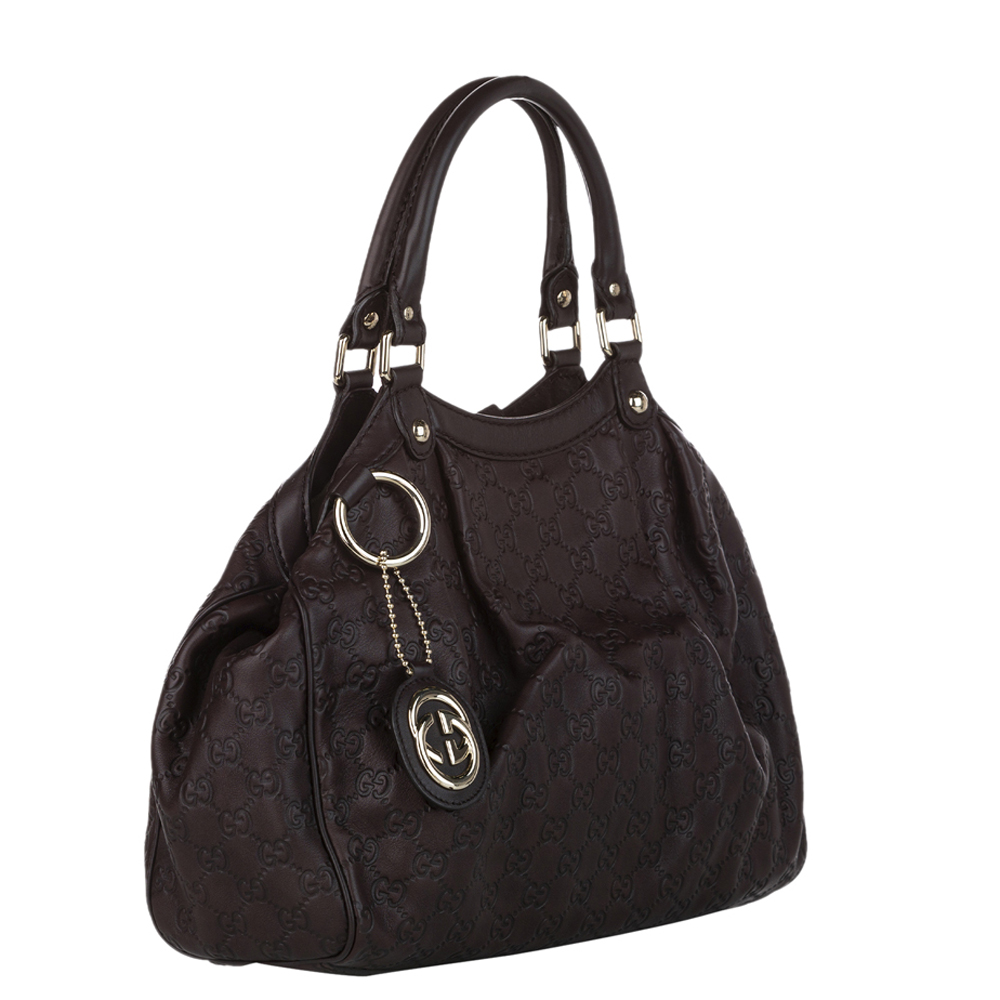 

Gucci Black Guccissima Canvas Sukey Tote Bag