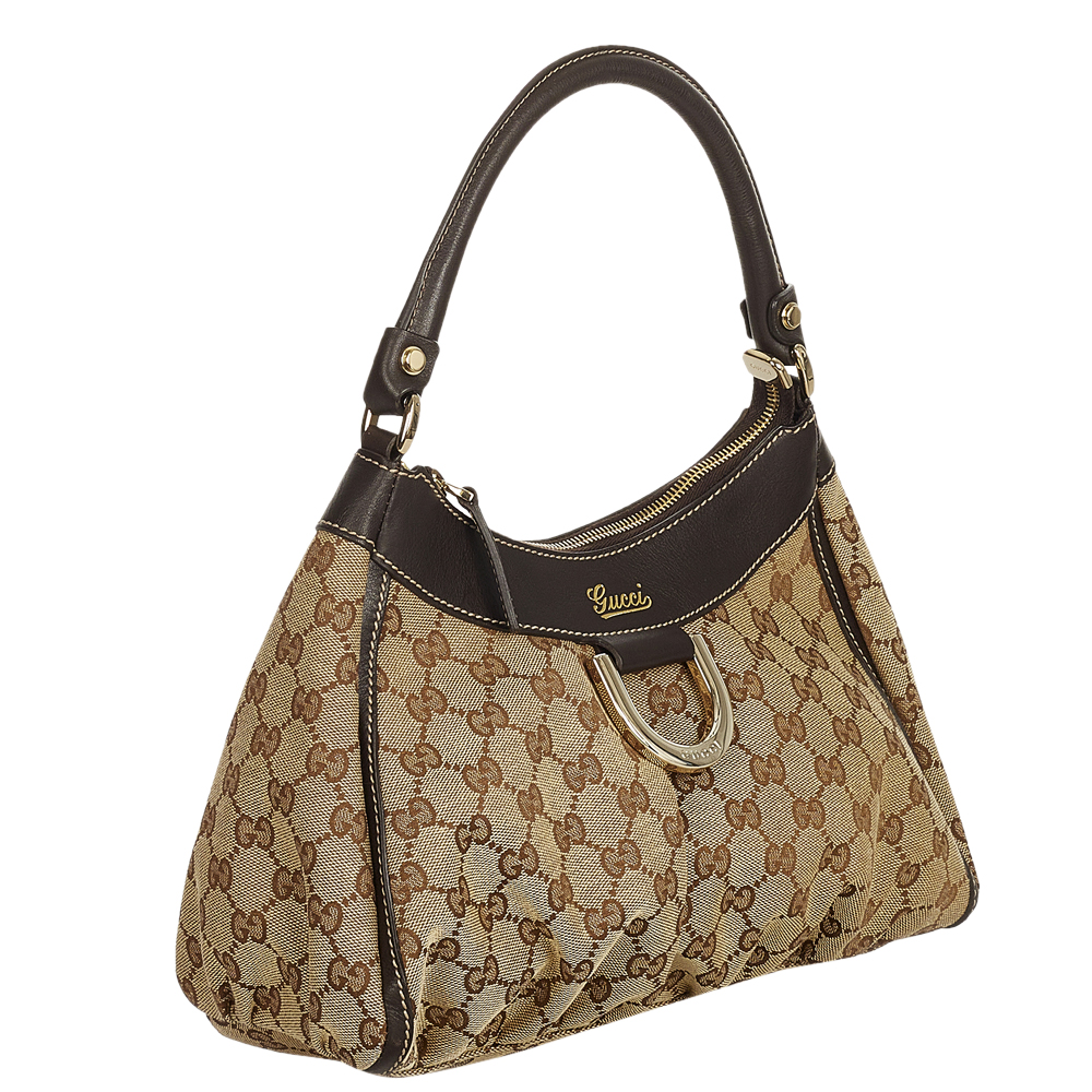 

Gucci Brown/Beige GG Canvas Fabric Abbey D-Ring Shoulder Bag