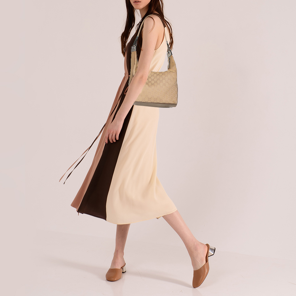 

Gucci Beige GG Canvas and Leather Vintage Shoulder Bag
