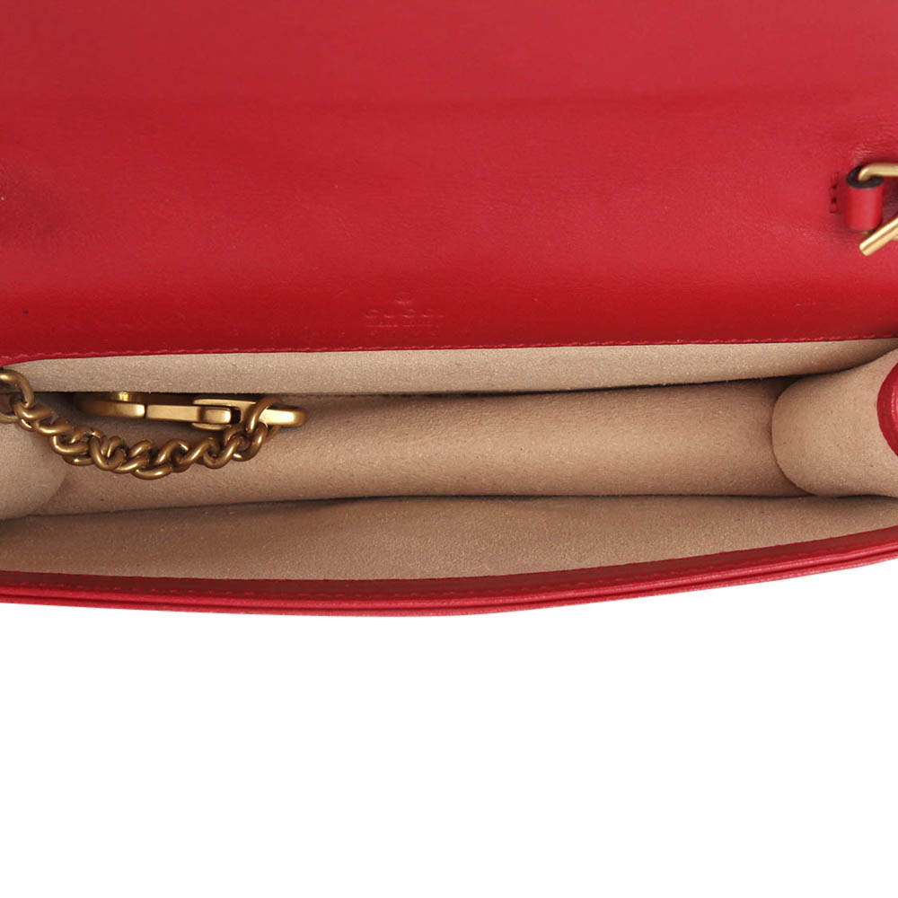 

Gucci Red GG Marmont Matelasse Leather Mini Crossbody Bag