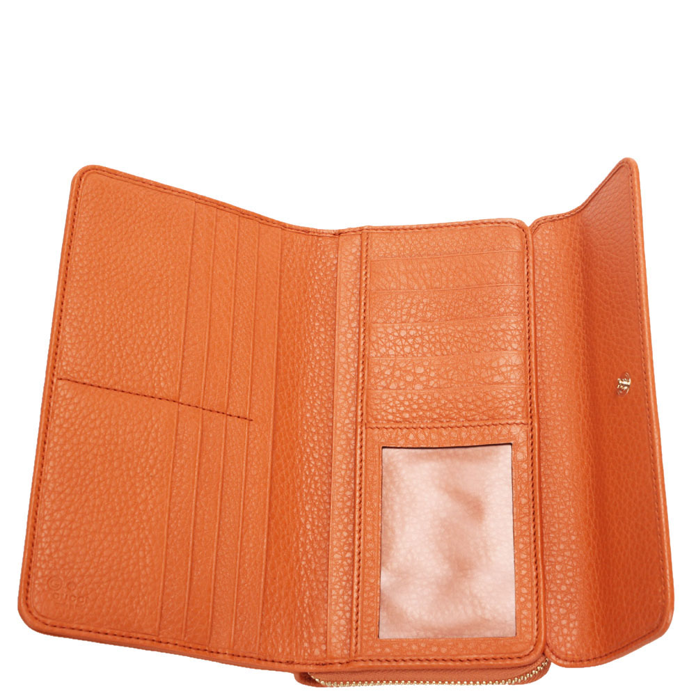 

Gucci Orange Leather Long Wallet