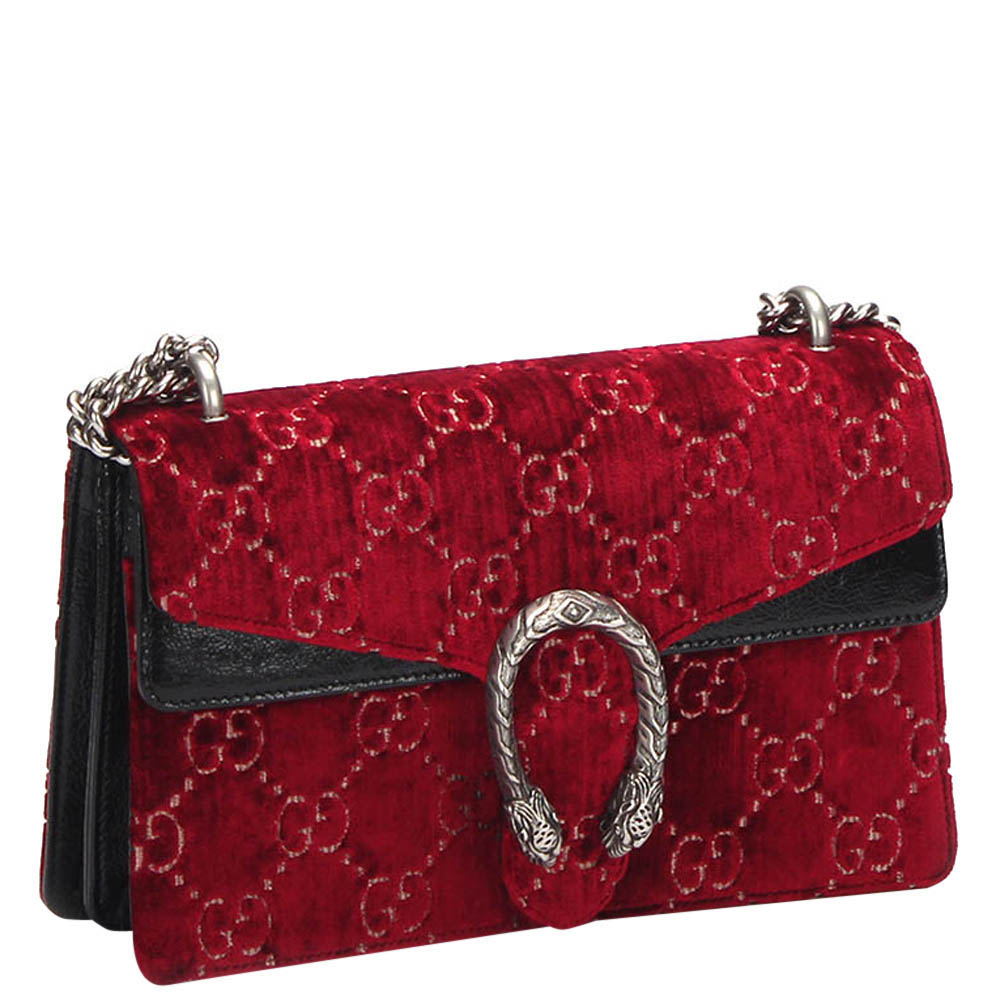 

Gucci Red GG Dionysus Velvet Small Shoulder Bag