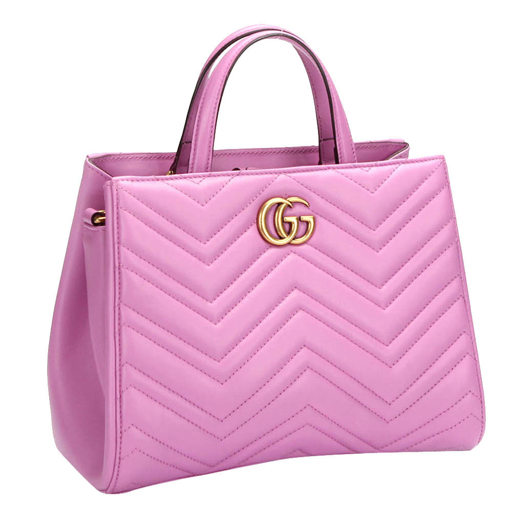 

Gucci Pink GG Marmont Leather Small Tote Bag
