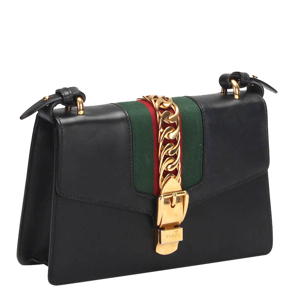 

Gucci Black Sylvie Leather  Shoulder Bag