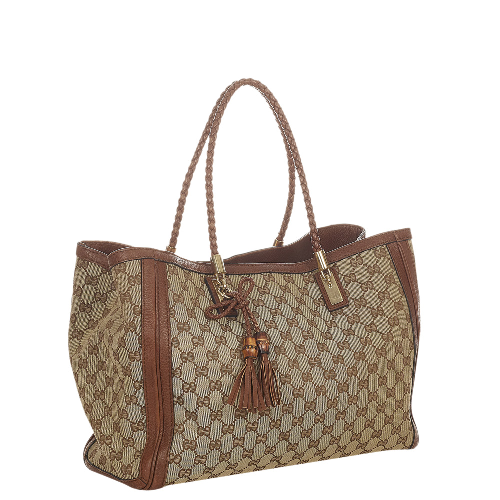 

Gucci Brown/Beige GG Canvas Bella Tote Bag