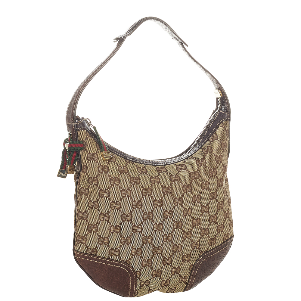 

Gucci Brown/Beige GG Canvas Princy Hobo Bag
