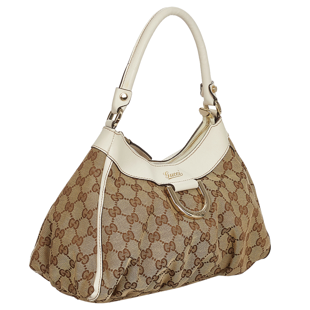 

Gucci Brown/Beige Canvas Fabric Abbey D-Ring Shoulder Bag