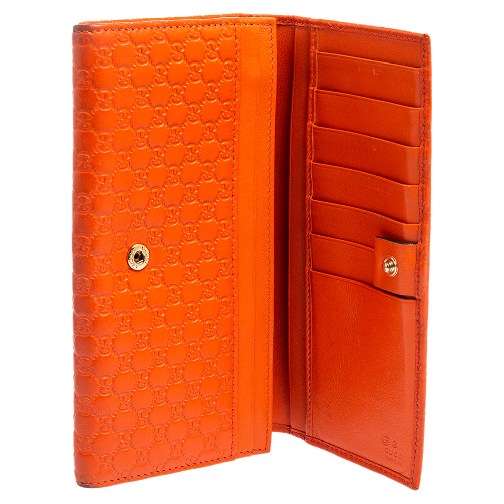 

Gucci Orange Microguccissima Leather Trifold Continental Wallet