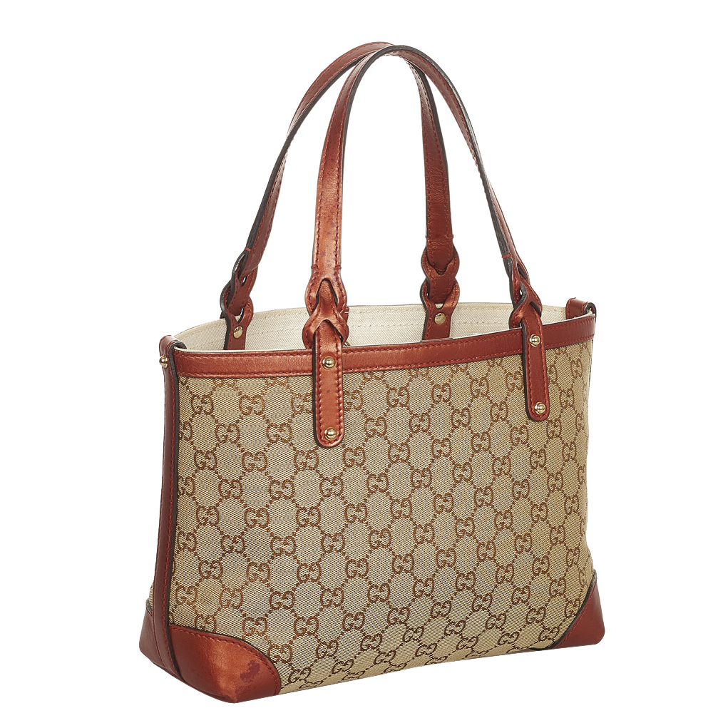 

Gucci Brown/Beige GG Canvas Craft Tote Bag