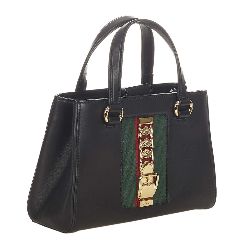 

Gucci Black Leather Sylvie Satchel Bag