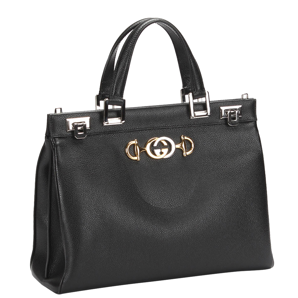 

Gucci Black Leather Zumi Satchel Bag