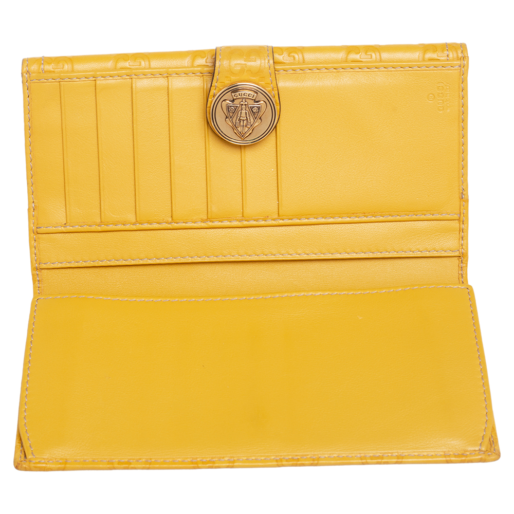 

Gucci Mustard Guccissima Leather Hysteria Continental Wallet, Yellow