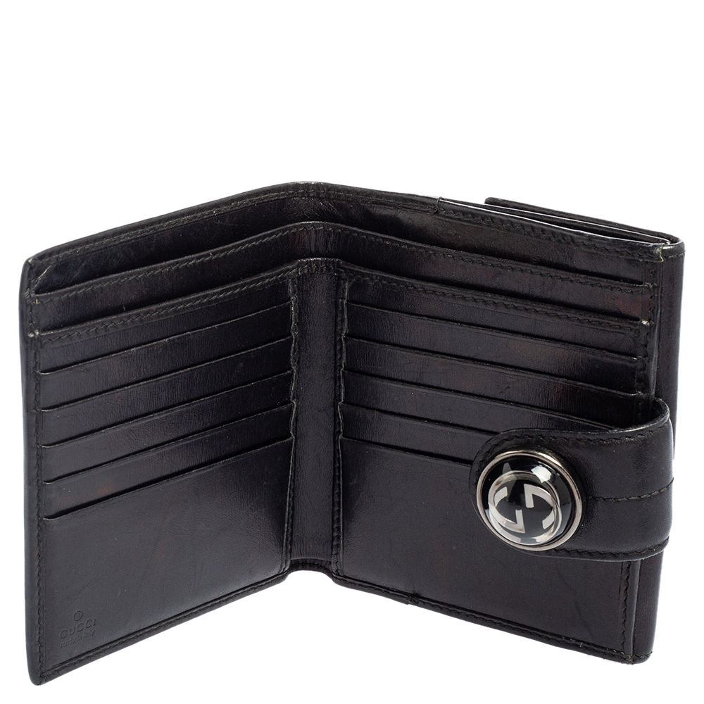 

Gucci Black Leather Interlocking G French Wallet