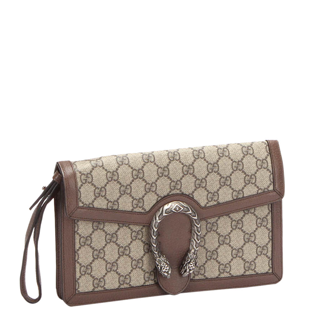 

Gucci Brown GG Supreme Canvas Dionysus Clutch Bag