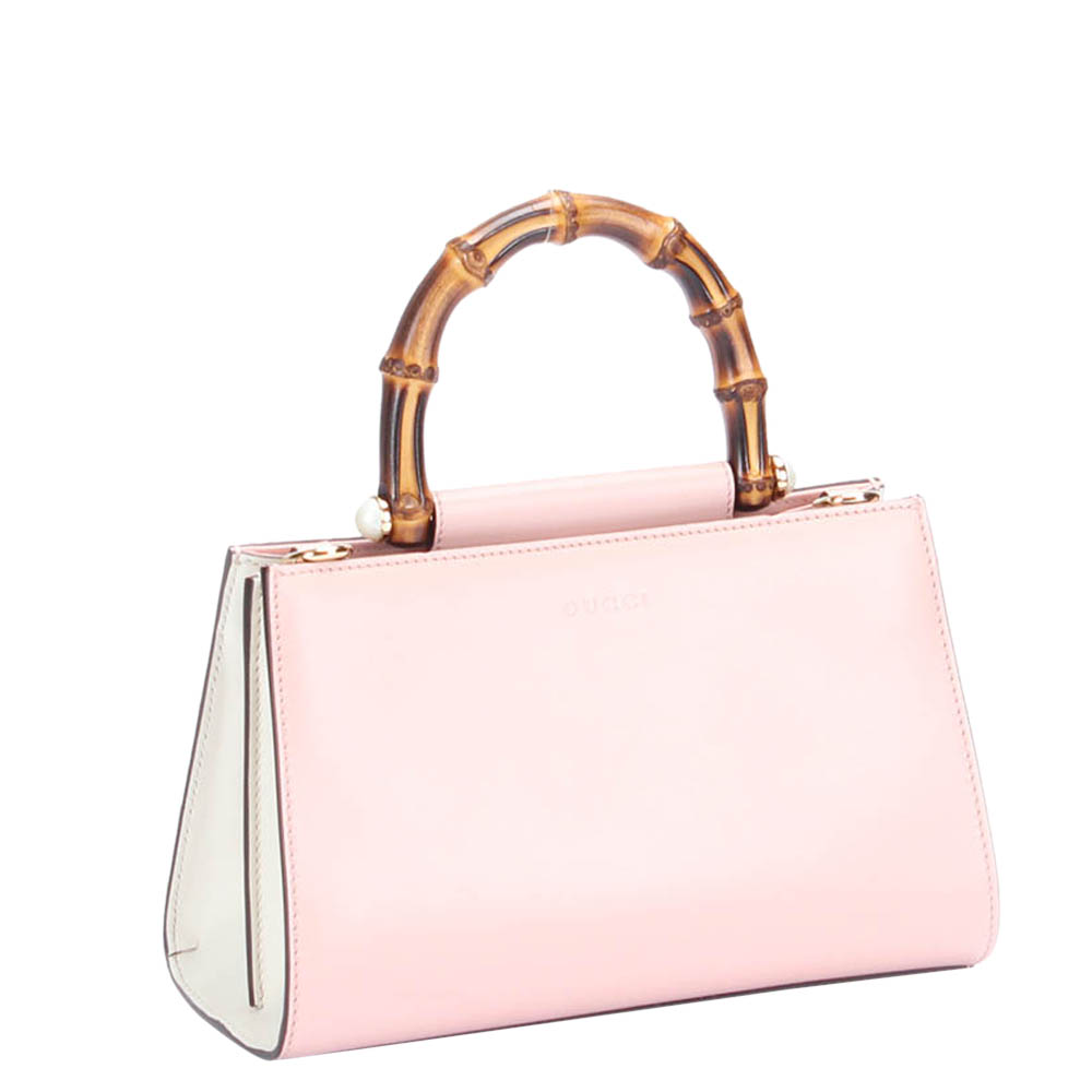 

Gucci Pink Calfskin Leather Mini Bamboo Nymphaea Bag