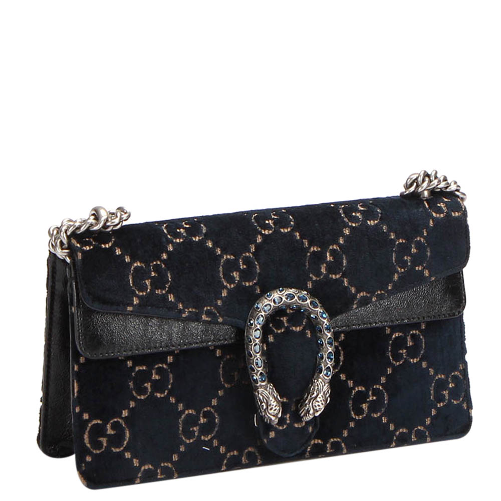 

Gucci Blue GG Velvet Dionysus Small Shoulder Bag