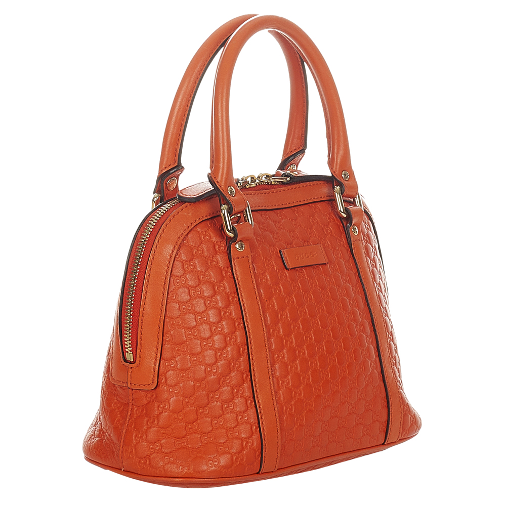 

Gucci Orange Leather Microguccissima Dome Bag
