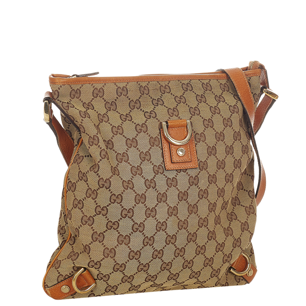 

Gucci Brown/Beige Canvas Fabric GG Abbey D-Ring Shoulder Bag