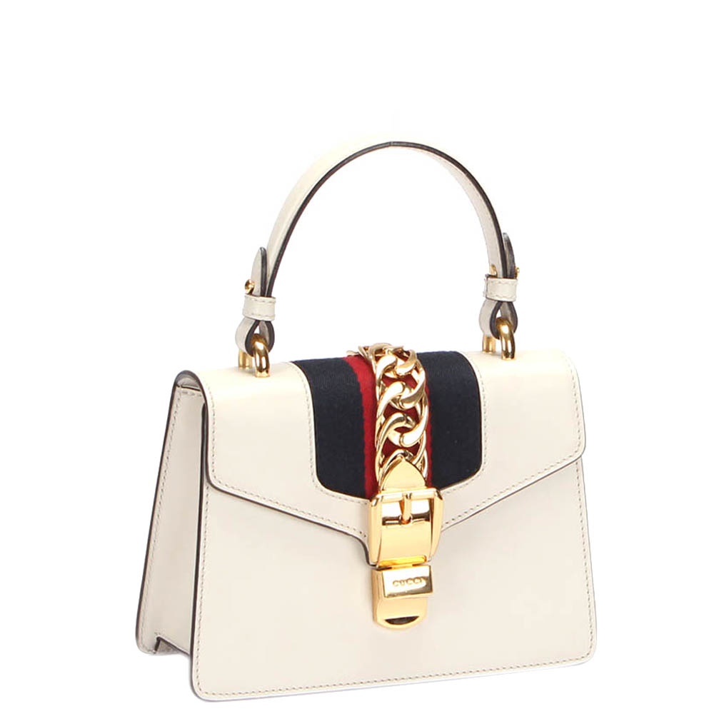 

Gucci White Sylvie Leather Mini Shoulder Bag