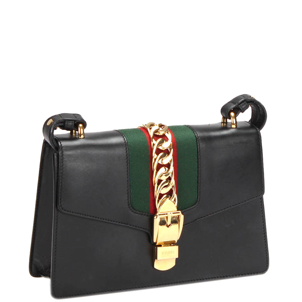 

Gucci Black Leather Sylvie Small Shoulder Bag